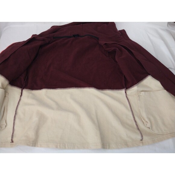 Maven Thread Full Zip Track Jacket Ponte Knit Size XXL Colorblock Burgundy Cream - Picture 11 of 16